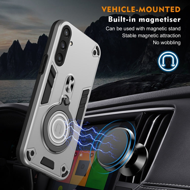 For Samsung Galaxy S23 FE 5G Metal Ring 360 Degree Rotating Holder PC Hybrid TPU Phone Case