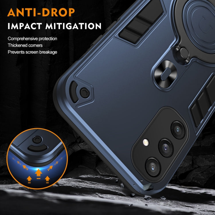 For Samsung Galaxy S25 5G Metal Ring 360 Degree Rotating Holder PC Hybrid TPU Phone Case