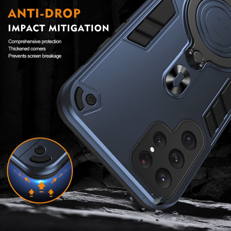 For Samsung Galaxy S25 Ultra 5G Metal Ring 360 Degree Rotating Holder PC Hybrid TPU Phone Case