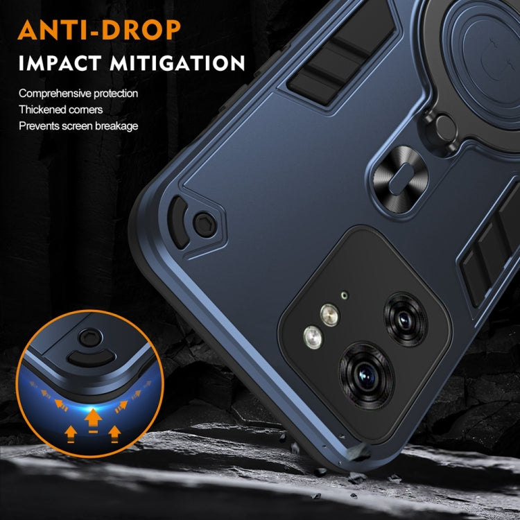 For Motorola Edge 40 Metal Ring 360 Degree Rotating Holder PC Hybrid TPU Phone Case