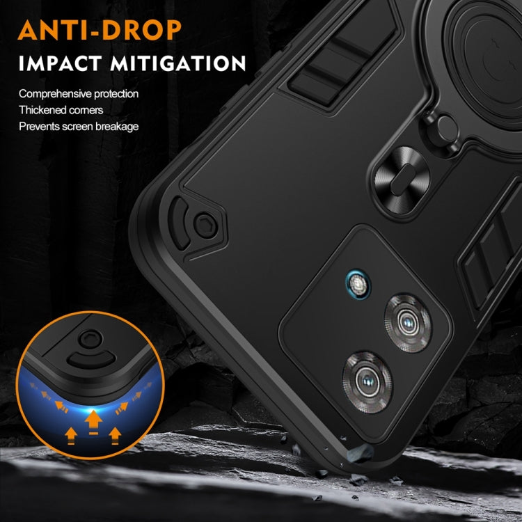 For Motorola Edge 40 Neo Metal Ring 360 Degree Rotating Holder PC Hybrid TPU Phone Case