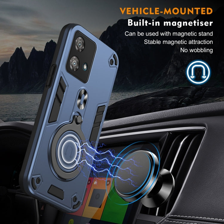 For Motorola Edge 40 Neo Metal Ring 360 Degree Rotating Holder PC Hybrid TPU Phone Case