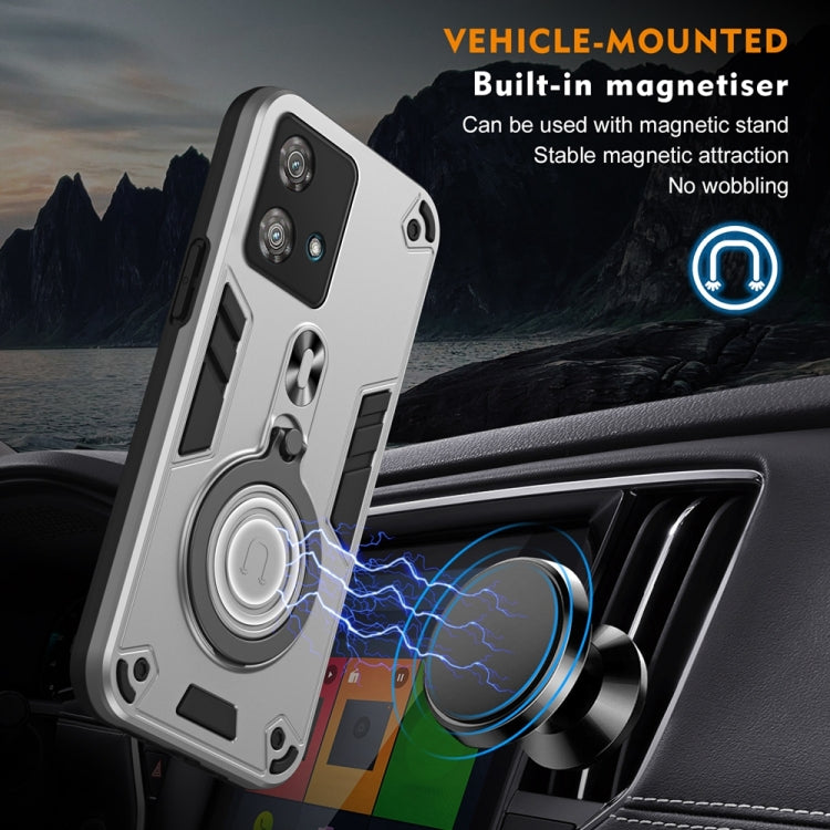 For Motorola Edge 40 Neo Metal Ring 360 Degree Rotating Holder PC Hybrid TPU Phone Case
