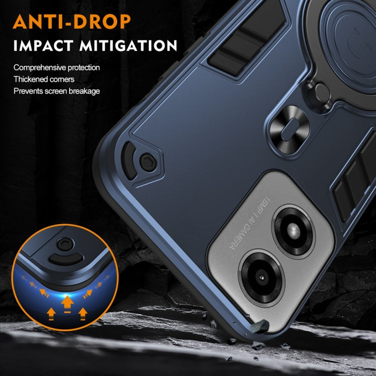 For Motorola Moto G04 / G24 Metal Ring 360 Degree Rotating Holder PC Hybrid TPU Phone Case