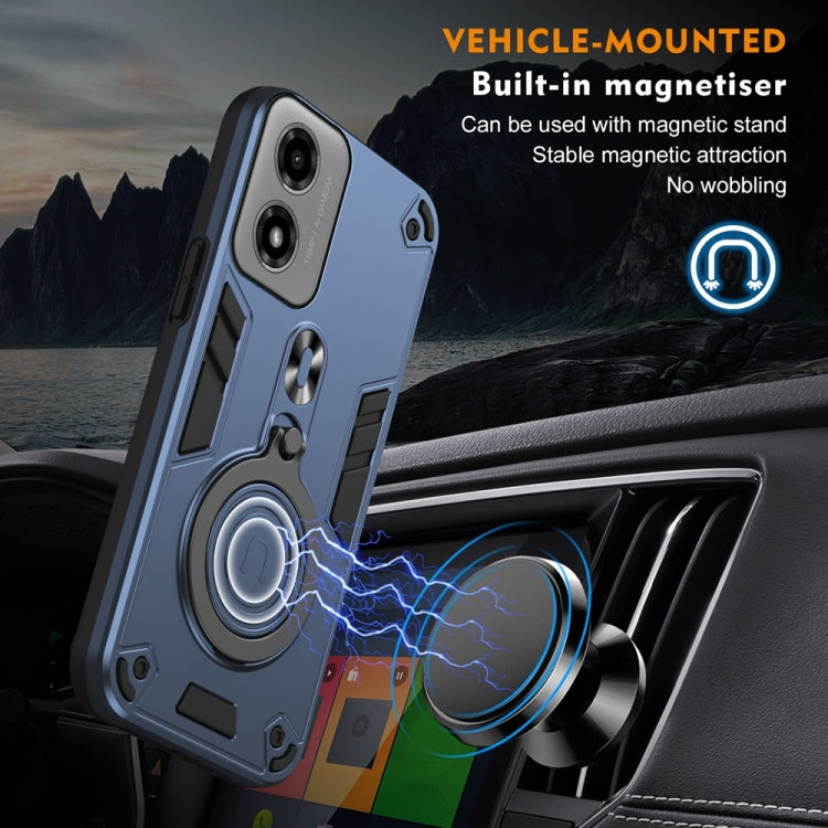 For Motorola Moto G04 / G24 Metal Ring 360 Degree Rotating Holder PC Hybrid TPU Phone Case