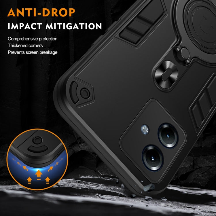For Motorola Moto G14 Metal Ring 360 Degree Rotating Holder PC Hybrid TPU Phone Case