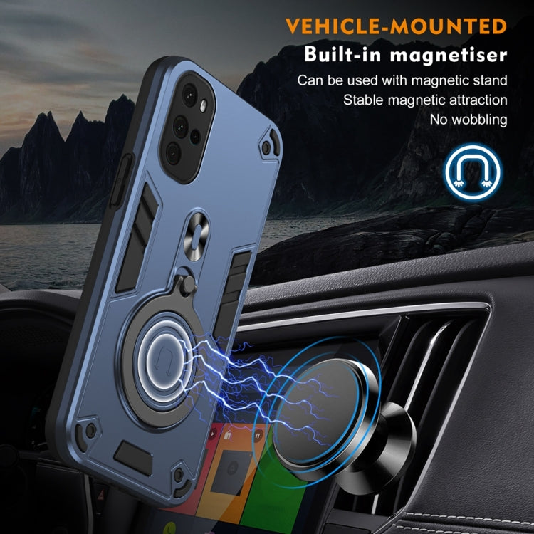 For Motorola Moto G22 Metal Ring 360 Degree Rotating Holder PC Hybrid TPU Phone Case