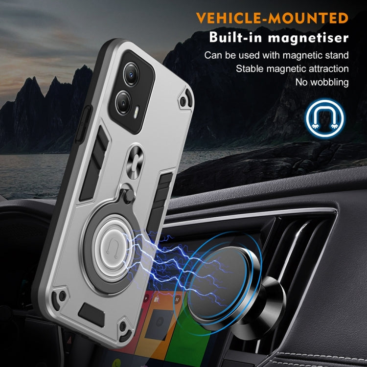 For Motorola Moto G53 5G Metal Ring 360 Degree Rotating Holder PC Hybrid TPU Phone Case