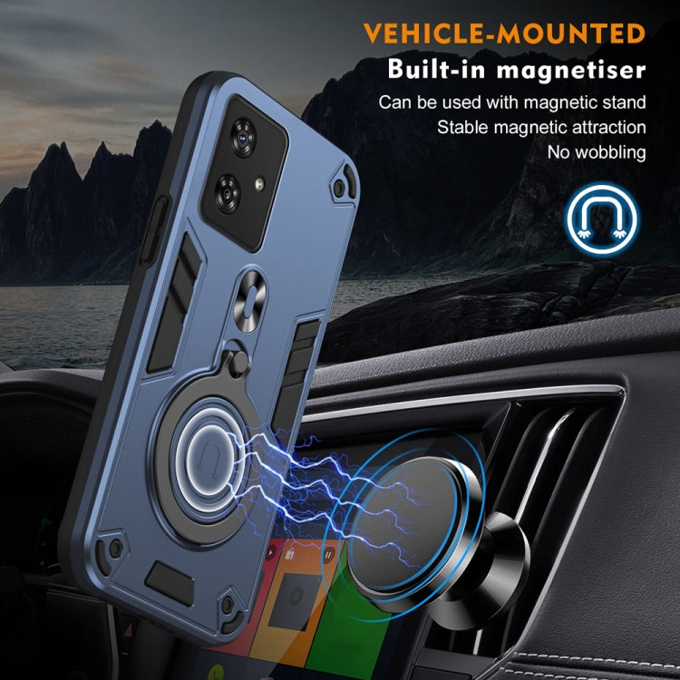 For Motorola Moto G54 EU / India / G64 5G Metal Ring 360 Degree Rotating Holder PC Hybrid TPU Phone Case