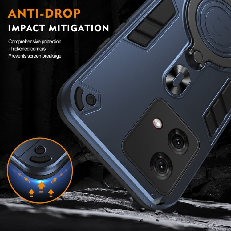 For Motorola Moto G84 Metal Ring 360 Degree Rotating Holder PC Hybrid TPU Phone Case