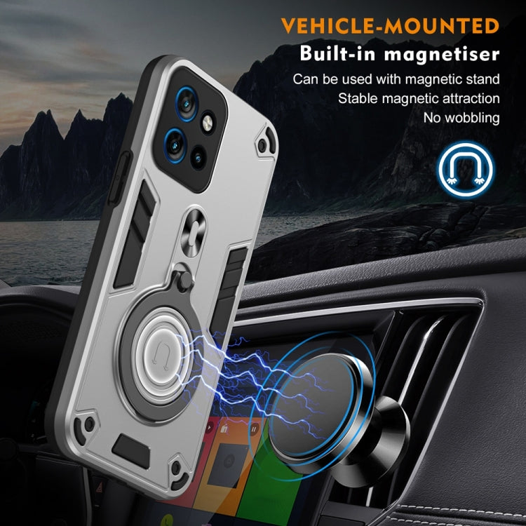 For Motorola Edge 50 Neo Metal Ring 360 Degree Rotating Holder PC Hybrid TPU Phone Case