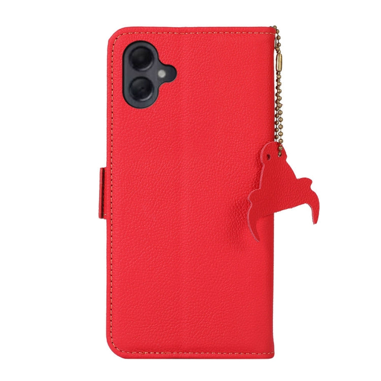 For Samsung Galaxy A06 4G Side-Magnetic TJ Genuine Leather RFID Phone Case