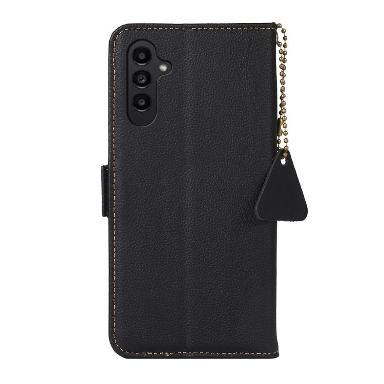 For Samsung Galaxy A36 Side-Magnetic TJ Genuine Leather RFID Phone Case
