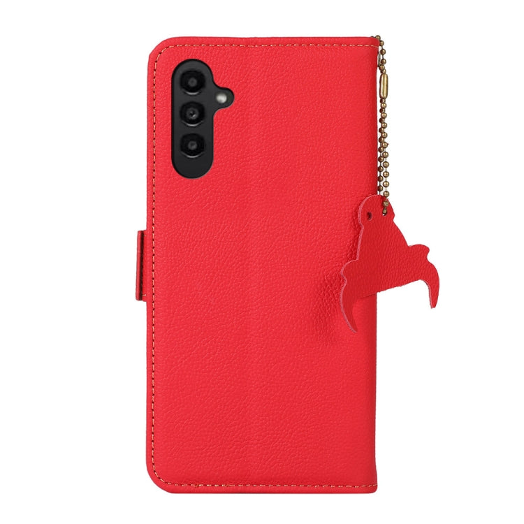 For Samsung Galaxy A36 Side-Magnetic TJ Genuine Leather RFID Phone Case