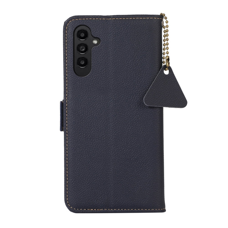 For Samsung Galaxy M35 Side-Magnetic TJ Genuine Leather RFID Phone Case