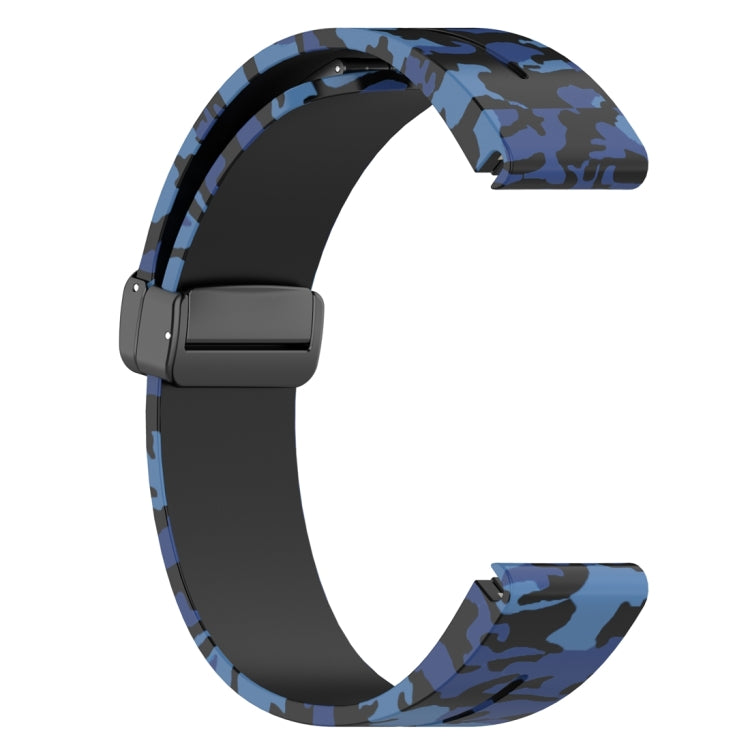 For Garmin Fenix 7S Magnetic Folding Black Buckle Color Printed Silicone Watch Band