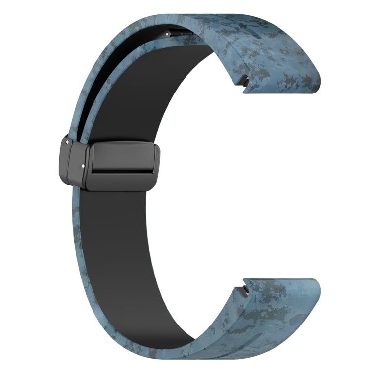 For Garmin Fenix 7 Magnetic Folding Black Buckle Color Printed Silicone Watch Band