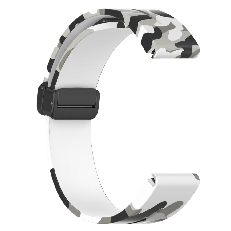 For Garmin Fenix 7 Magnetic Folding Black Buckle Color Printed Silicone Watch Band