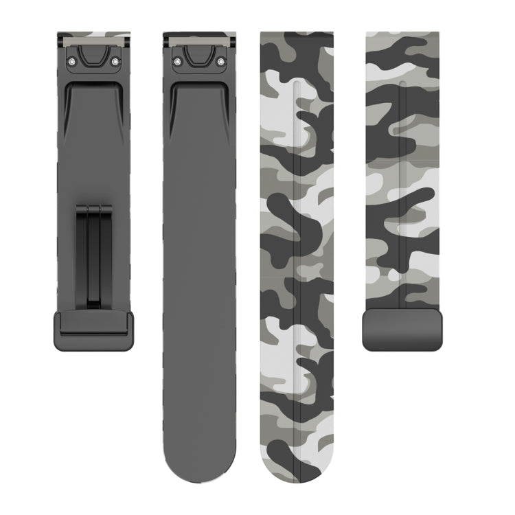 For Garmin Fenix 7 Magnetic Folding Black Buckle Color Printed Silicone Watch Band