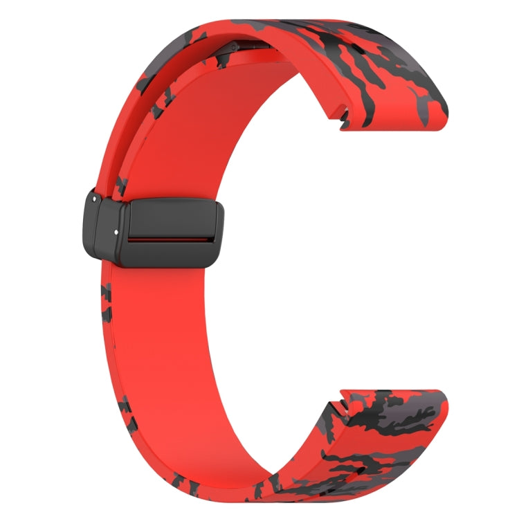 For Garmin Fenix 7 Magnetic Folding Black Buckle Color Printed Silicone Watch Band