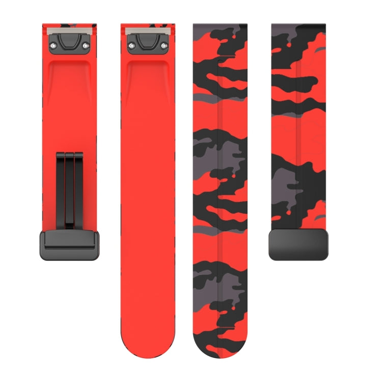 For Garmin Fenix 7 Magnetic Folding Black Buckle Color Printed Silicone Watch Band