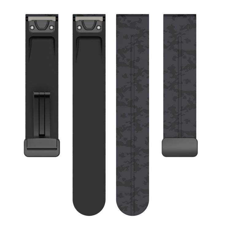 For Garmin Fenix 7 Magnetic Folding Black Buckle Color Printed Silicone Watch Band