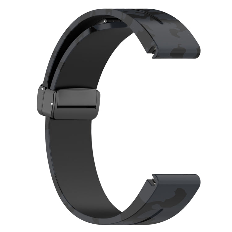 For Garmin Fenix 7X Magnetic Folding Black Buckle Color Printed Silicone Watch Band