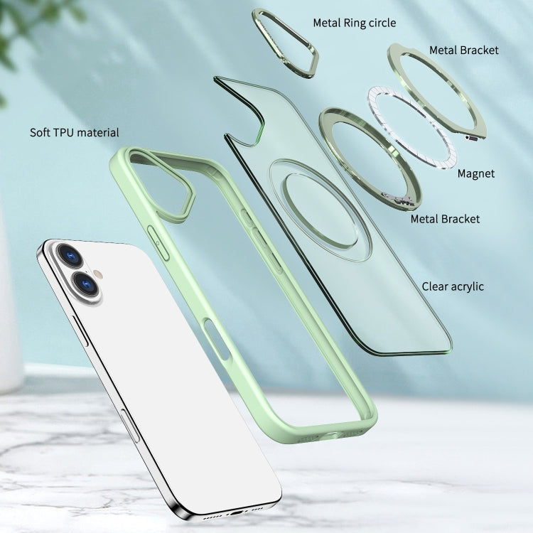 For iPhone 16 Plus Wing Series MagSafe Magnetic Ring Holder Phone Case