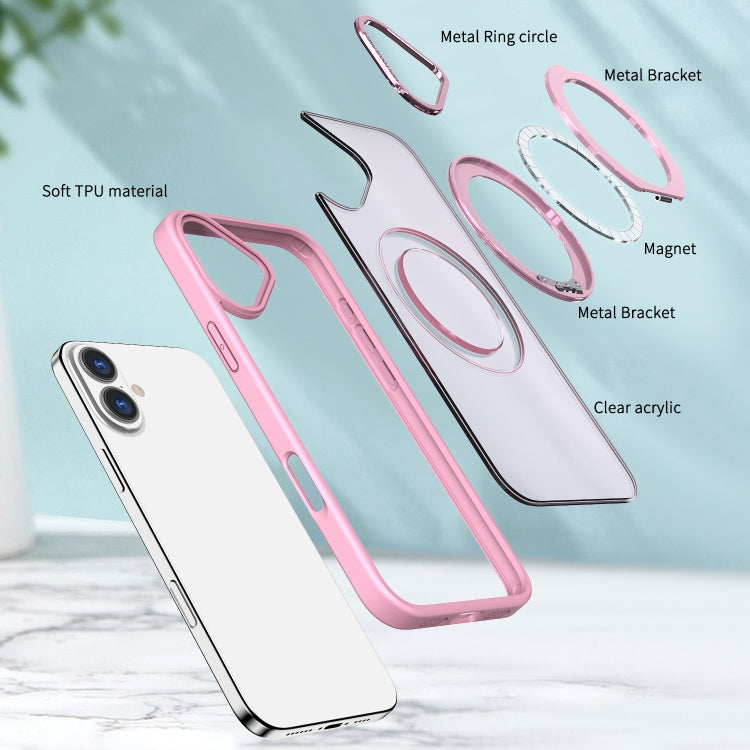 For iPhone 16 Plus Wing Series MagSafe Magnetic Ring Holder Phone Case