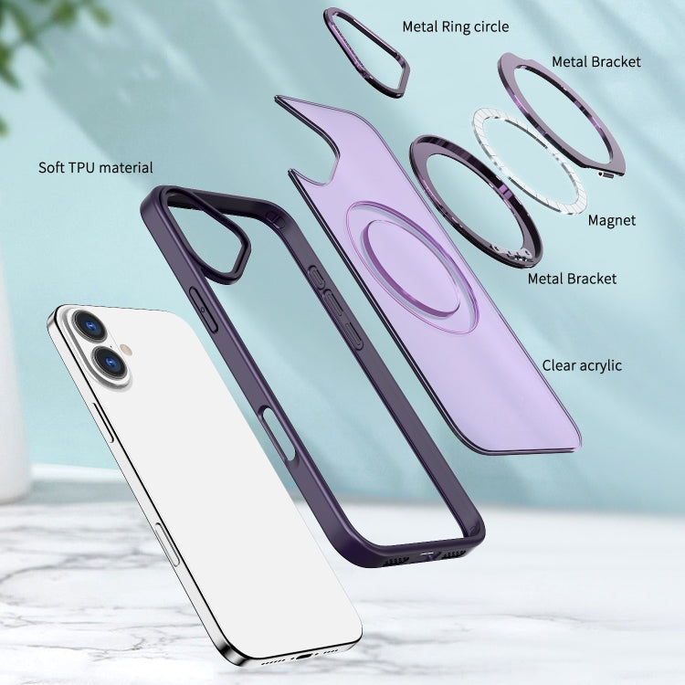 For iPhone 16 Plus Wing Series MagSafe Magnetic Ring Holder Phone Case