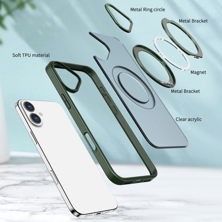 For iPhone 16 Wing Series MagSafe Magnetic Ring Holder Phone Case
