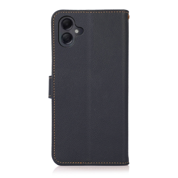 For Samsung Galaxy A06 4G KHAZNEH Custer Genuine Leather RFID Phone Case