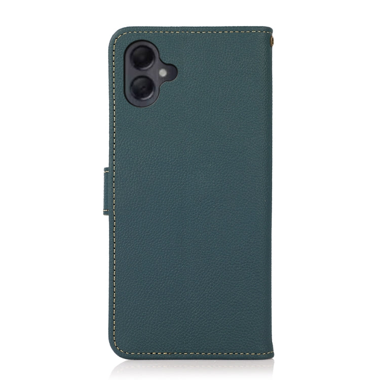 For Samsung Galaxy A06 4G KHAZNEH Custer Genuine Leather RFID Phone Case