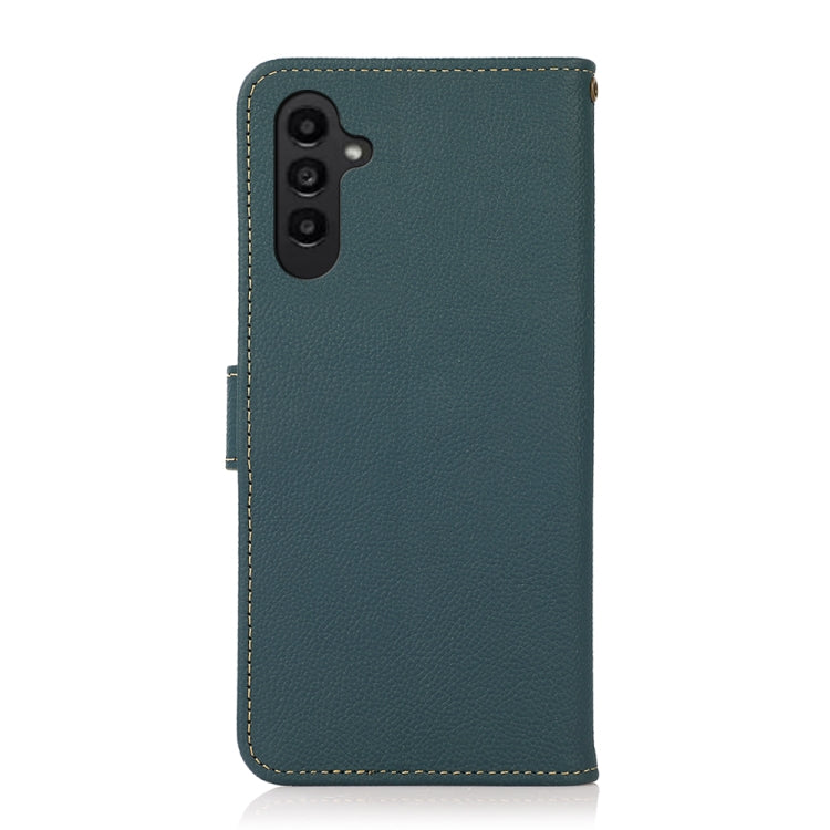 For Samsung Galaxy A36 KHAZNEH Custer Genuine Leather RFID Phone Case