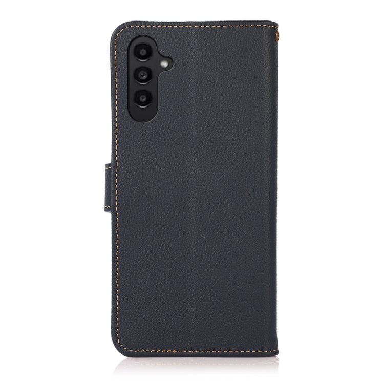 For Samsung Galaxy A56 5G KHAZNEH Custer Genuine Leather RFID Phone Case