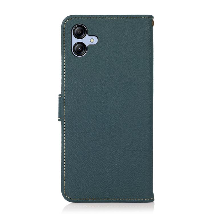 For Samsung Galaxy A07 5G KHAZNEH Custer Genuine Leather RFID Phone Case