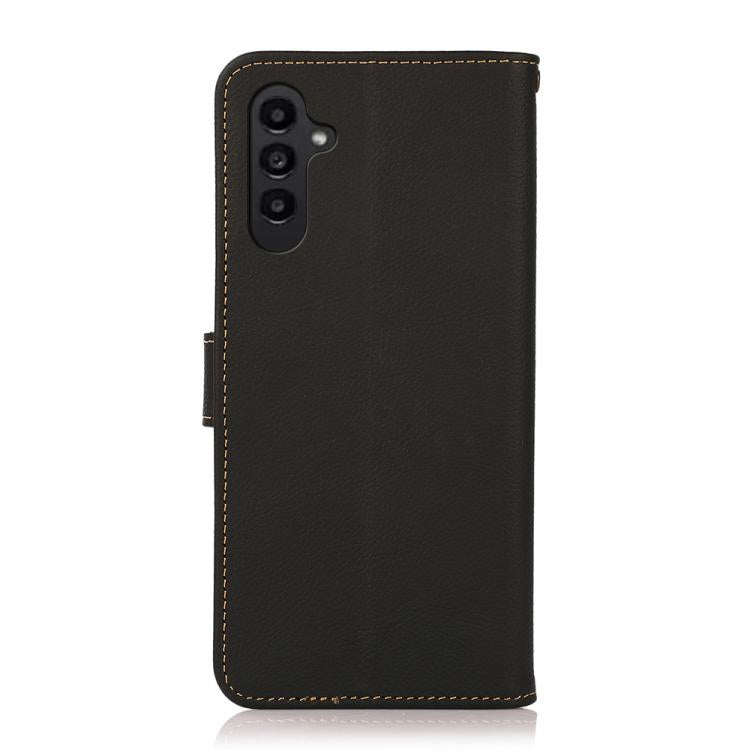 For Samsung Galaxy A17 5G KHAZNEH Custer Genuine Leather RFID Phone Case