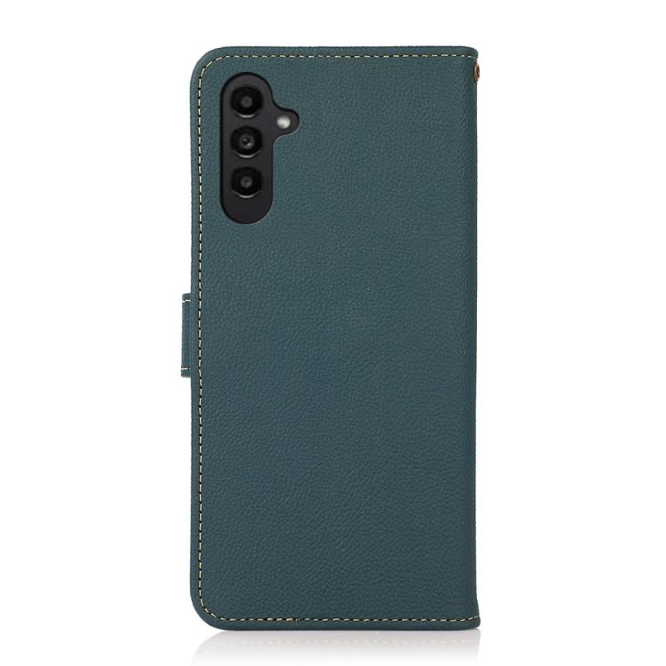 For Samsung Galaxy A17 5G KHAZNEH Custer Genuine Leather RFID Phone Case
