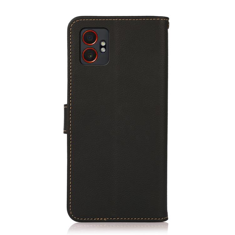 For Samsung Galaxy XCover7 Pro KHAZNEH Custer Genuine Leather RFID Phone Case