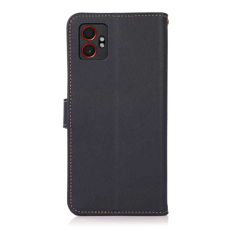 For Samsung Galaxy XCover7 Pro KHAZNEH Custer Genuine Leather RFID Phone Case