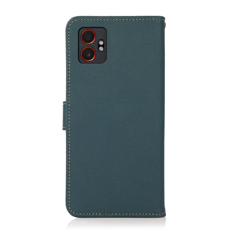 For Samsung Galaxy XCover7 Pro KHAZNEH Custer Genuine Leather RFID Phone Case