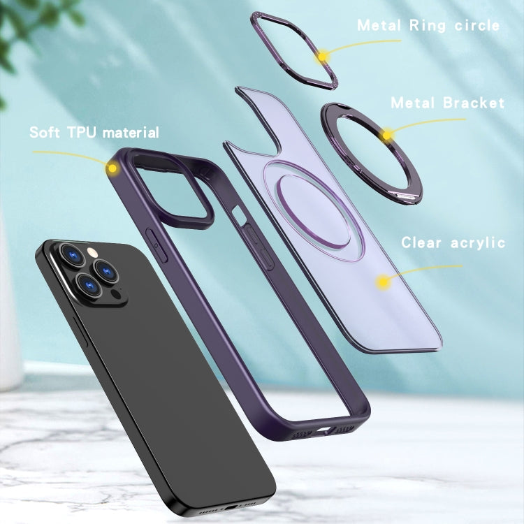 For iPhone 15 Pro Wing Series MagSafe Magnetic Ring Holder Phone Case