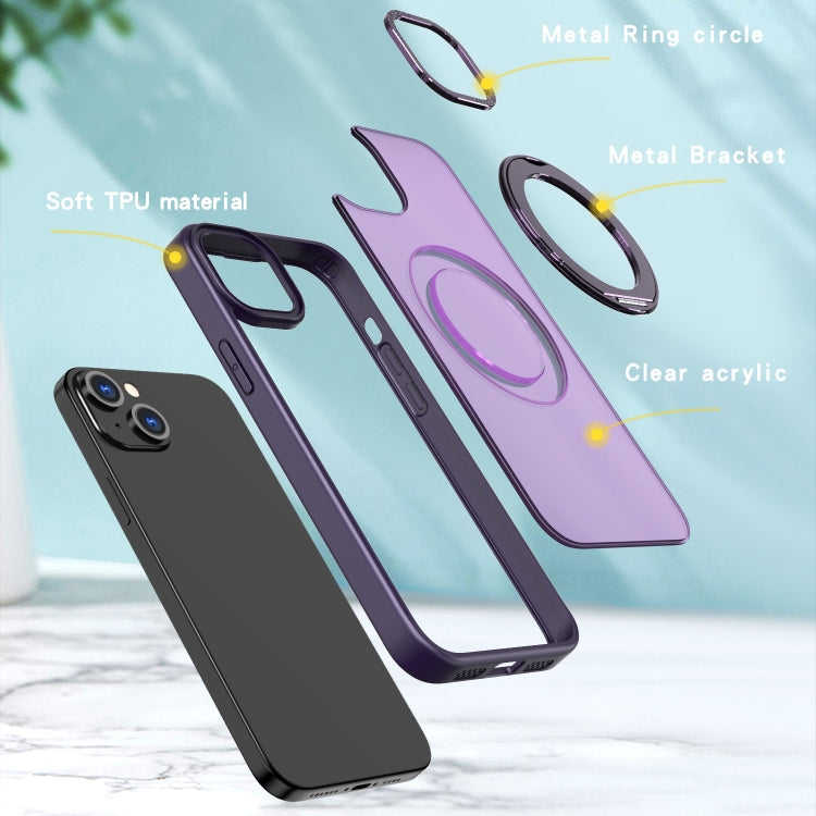 For iPhone 15 Plus Wing Series MagSafe Magnetic Ring Holder Phone Case