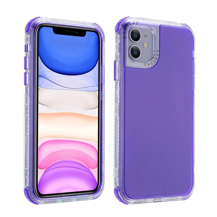 For iPhone 12 / 12 Pro 3 In 1 Dreamland PC + TPU Solid Color Transparent Border Protective Case