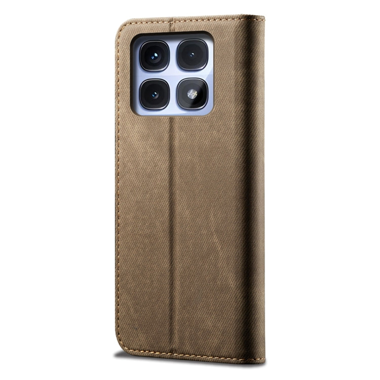 For Redmi K70 Ultra 5G Denim Texture Casual Style Horizontal Flip Leather Case