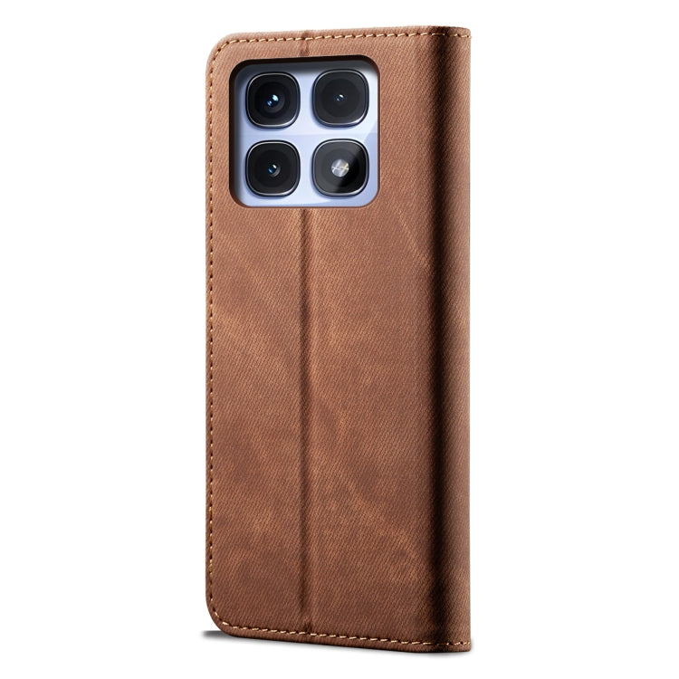 For Redmi K70 Ultra 5G Denim Texture Casual Style Horizontal Flip Leather Case