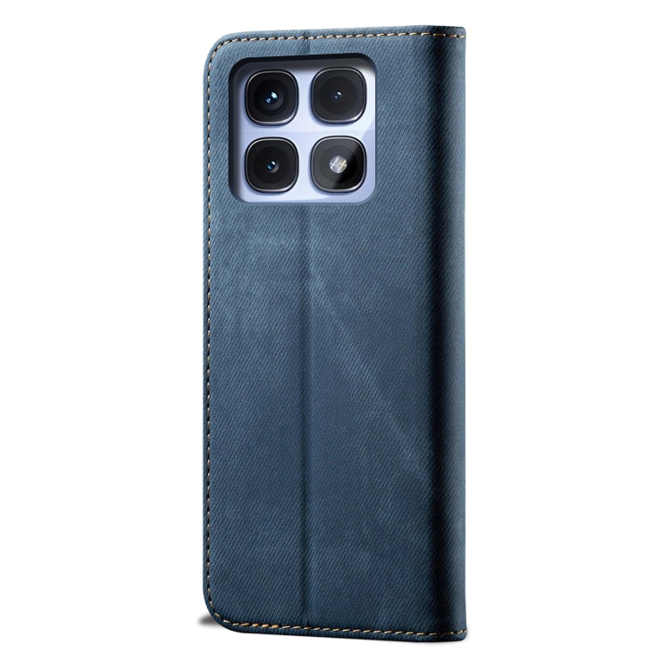 For Redmi K70 Ultra 5G Denim Texture Casual Style Horizontal Flip Leather Case