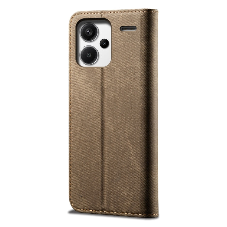 For Redmi Note 13 Pro+ Denim Texture Casual Style Horizontal Flip Leather Case