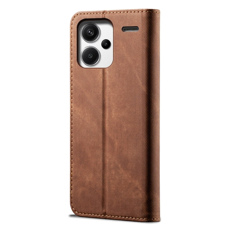 For Redmi Note 13 Pro+ Denim Texture Casual Style Horizontal Flip Leather Case