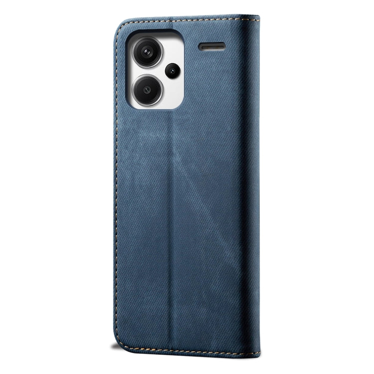 For Redmi Note 13 Pro+ Denim Texture Casual Style Horizontal Flip Leather Case